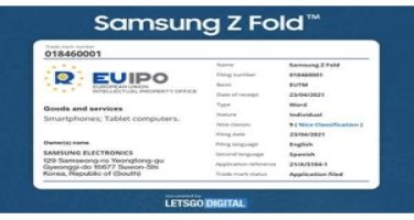 “Samsung Galaxy Z Fold” əmtəə nişanı qatlanan planşet üçün qeydiyyatdan keçib