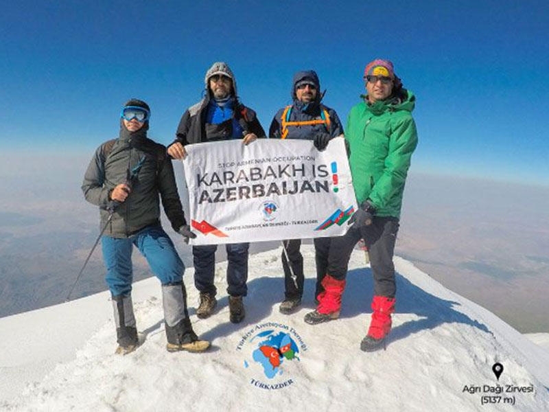 Ağrıdağın zirvəsindən dünyaya ''Qarabağ Azərbaycandır!'' çağırışı edildi