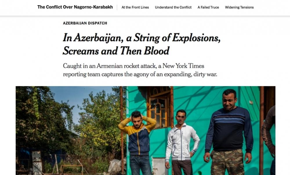 ''The New-York Times'' nəşrində Ermənistan silahlı qüvvələri tərəfindən Bərdənin raket atəşinə tutulması barədə məqalə dərc edilib