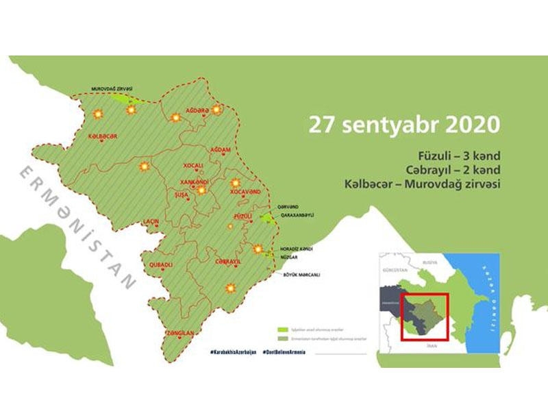 Azərbaycan ordusunun işğaldan azad etdiyi 185 məntəqə interaktiv xəritədə - VİDEO