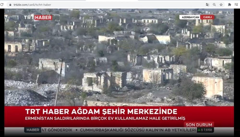 TRT HABER: Ağdamdakı dəhşətli mənzərə Ermənistanın vəhşiliyinə daha bir nümunədir