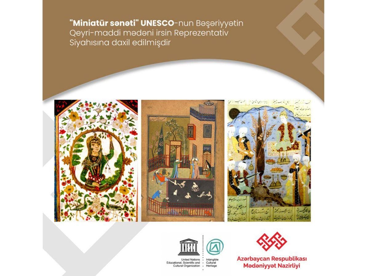 ''Miniatür sənəti'' UNESCO-nun Reprezentativ Siyahısına daxil edilib