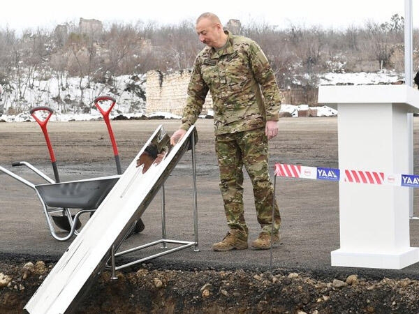 Prezident İlham Əliyev Füzuli-Hadrut avtomobil yolunun təməlini qoyub - FOTO