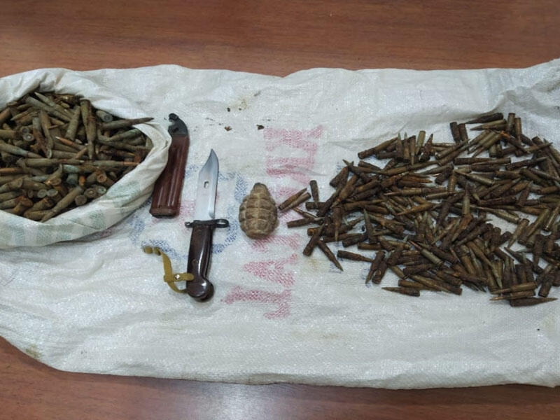 Qusarda qumbara və xeyli sursat aşkarlanıb - FOTO