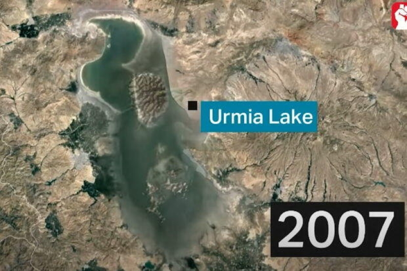 İran rejimi Urmiya gölünü belə məhv edir - VİDEO