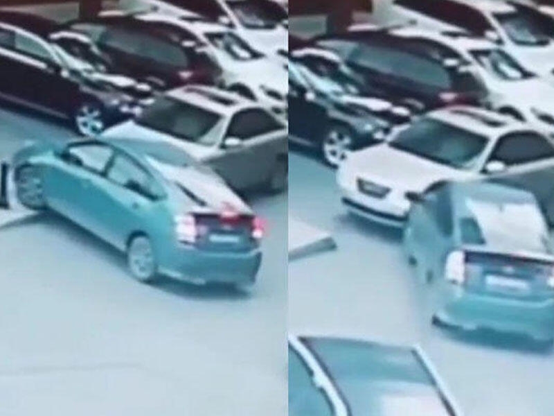 Bakıda parkinq halında maşını vurub qaçan “Prius” sürücüsü ələ keçdi - VİDEO