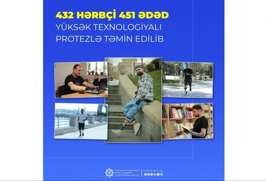 Vətən müharibəsindən sonra 432 hərbçi yüksək texnologiyalı protezlə təmin edilib