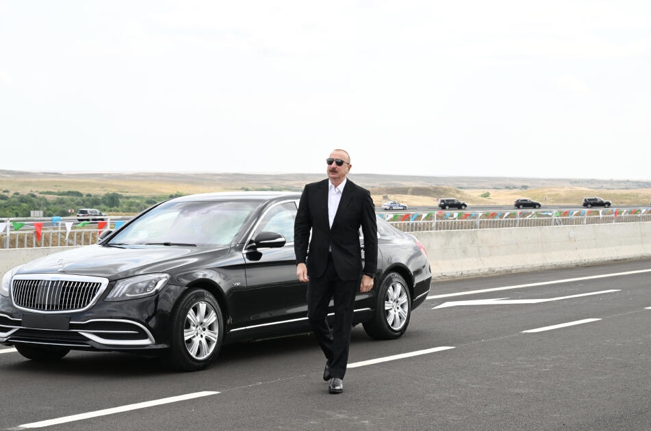 Prezident İlham Əliyev Əhmədbəyli-Füzuli-Şuşa yolunun açılışında iştirak edib - FOTO