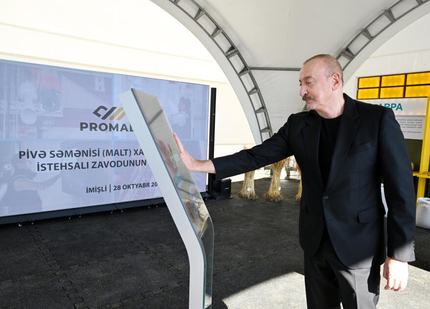 İmişlidə “Promalt” MMC-nin arpa emalı müəssisəsi istifadəyə verilib - FOTO