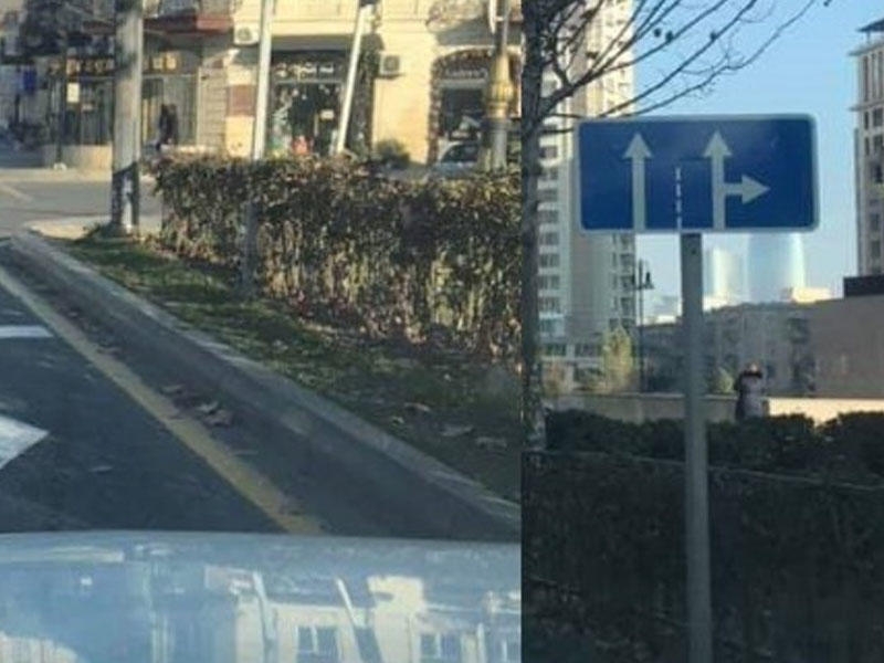 Bakıda qəribə nişanlar: biri düzünə getməyə icazə verir, o birisi isə yox - FOTO