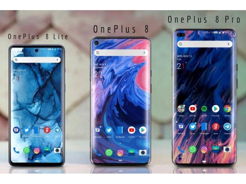 OnePlus 8-in hər üç modeli bir şəkildə