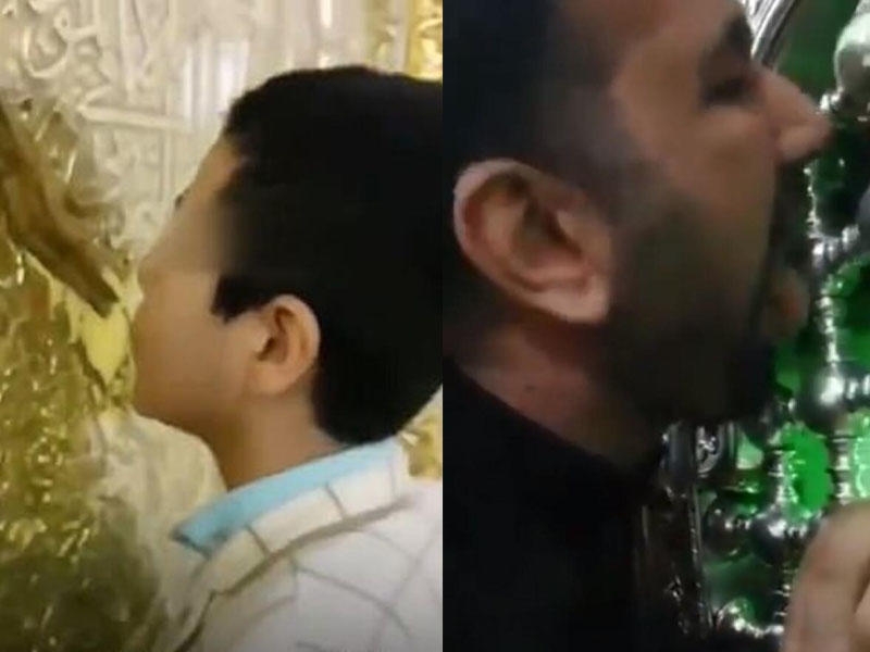 İranda koronavirusa yoluxmamaq üçün türbələri yalayırlar - FOTO