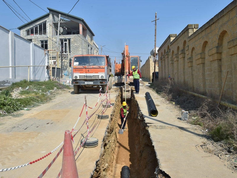 Badamdarın sürüşmə zonasında içməli su şəbəkəsi yaradılır - FOTO