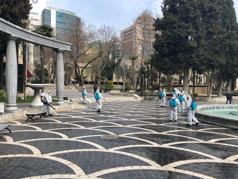 Bakıda gündə iki dəfədən az olmayaraq dezinfeksiya işləri aparılır - VİDEO - FOTO