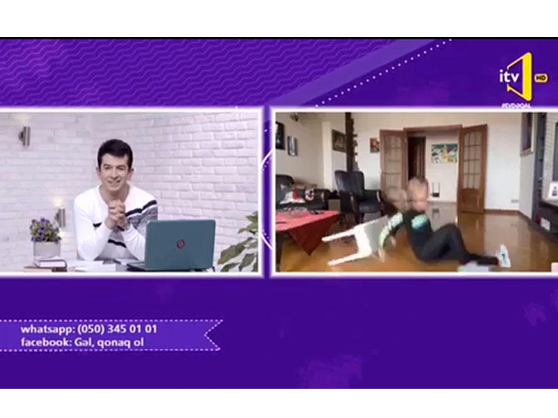 Tünzalə Ağayeva canlı yayımda yıxıldı - VİDEO