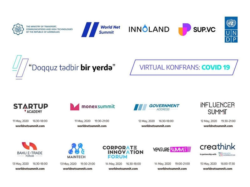 Nəqliyyat, Rabitə və Yüksək Texnologiyalar Nazirliyinin dəstəyi ilə “World Net Summit” onlayn konfransı keçiriləcək