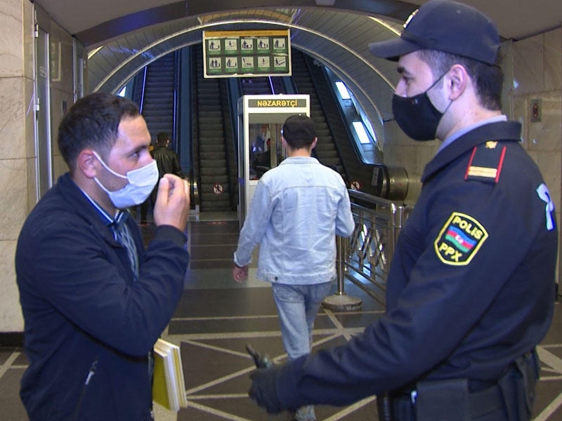 DİN metro sərnişinlərinə xəbərdarlıq etdi: Maskasız şəxslər məsuliyyətə cəlb ediləcək - VİDEO - FOTO