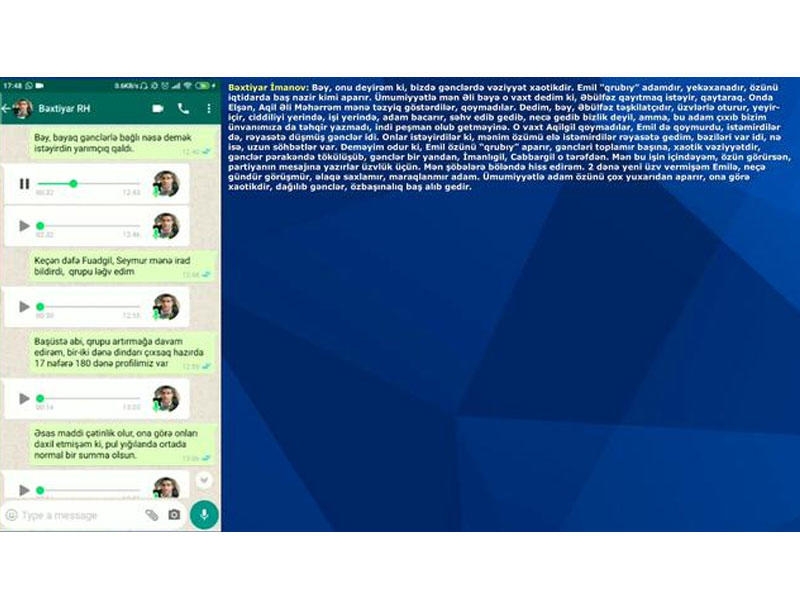 Trolların hakimiyyət davası - Şok ''wathsapp'' yazışmaları yayıldı: Əli Kərimlini fitvala ki... - VİDEO