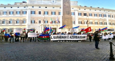 İtaliya parlamenti önündə Azərbaycana dəstək aksiyası keçirilib - FOTO