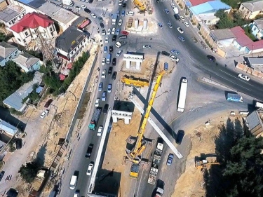 Sulutəpə dairəsində müxtəlif səviyyəli yol qovşağı inşa edilir - FOTO