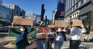 Koreyada erməni vandalizminə qarşı etiraz aksiyası keçirilib - FOTO