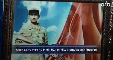 Şəhid ailəsi 10 min manatlıq müavinəti fonda bağışladı - VİDEO - FOTO