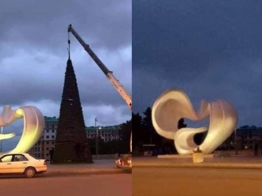 Sumqayıt İH-dən Yeni il yolkasının sökülməsi ilə bağlı AÇIQLAMA -  FOTO