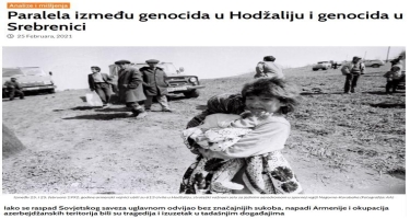 Bosniyalı redaktor Xocalı və Srebrenitsa soyqırımları arasında paralelliyi təhlil edib