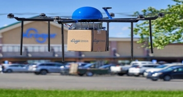 “Kroger” supermarket şəbəkəsi alış-verişi dronlarla çatdırmağa başlayıb