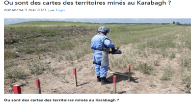 Azərbaycanlı jurnalist Fransa portalında minalanmış ərazilərdən yazıb