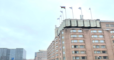 Stokholm şəhərində Azərbaycan bayrağı ucaldılıb - FOTO