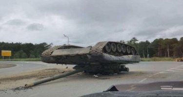 Rusiyada tank aşdı:  Magistral yol bağlandı