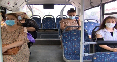 Sumqayıtda avtobus və taksilərdə maska taxmayanlara qarşı reyd olub - VİDEO - FOTO