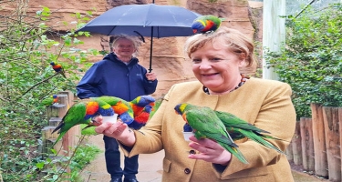 Merkel parkda “hücuma” məruz qaldı - FOTO