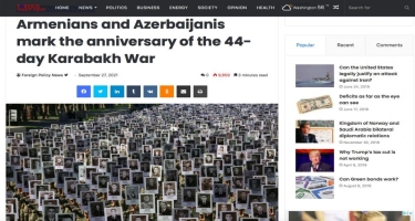 44 günlük Qarabağ müharibəsinin ildönümü -  “Foreign Policy News”da