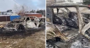 Kiyevdə minik avtomobili atəşə tutuldu - 2 ölü, 4 yaralı