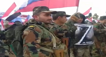 Suriyada Rusiyaya dəstək mitinqləri keçirildi - VİDEO