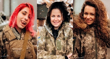 Müharibədəki tək gözəllik... - Əlinə silah alan  ukraynalı qadınlar - FOTO