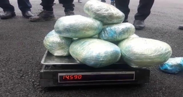 Biləsuvarda narkokuryerin çantasından 16 kq narkotik aşkarlanıb - FOTO