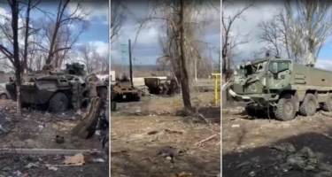 Mariupolda Rusiya ordusunun texnikası məhv edilib - VİDEO