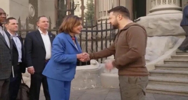 Zelenski Kiyevdə Nensi Pelosi ilə görüşünün videosunu yayıb - VİDEO