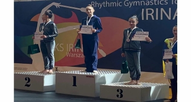Bədii gimnastlarımız Polşada iki medal qazanıblar - FOTO