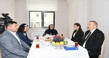 Prezident və Birinci xanım şəhid Mahir Məmmədovun ailəsinin qonağı olublar - FOTO