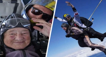 103 yaşında paraşütlə tullanaraq dünya rekordunu qırdı