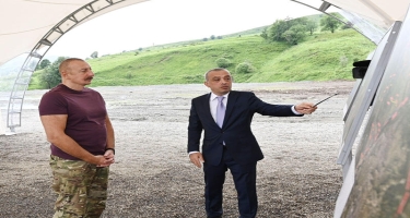 Prezident Laçın rayonunda “Həkəriçay” su anbarı layihəsi ilə tanış olub - FOTO