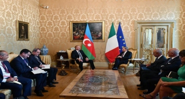Prezident İtaliya Nazirlər Şurasının sədri Mario Draqi ilə görüşdü - FOTO