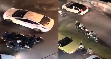 Tehranda əhali repressiv qüvvələri daş-kəsəklə qovur - VİDEO