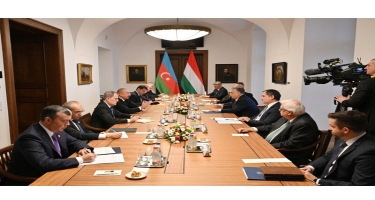 Prezidentin Viktor Orban ilə geniş tərkibdə görüşü olub - FOTO