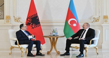 İlham Əliyev Albaniya Prezidenti Bayram Beqay ilə görüşüb - VİDEO - FOTO