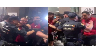 Milli üzvləri ilə polis arasında toqquşma - VİDEO